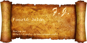 Fosztó Jolán névjegykártya